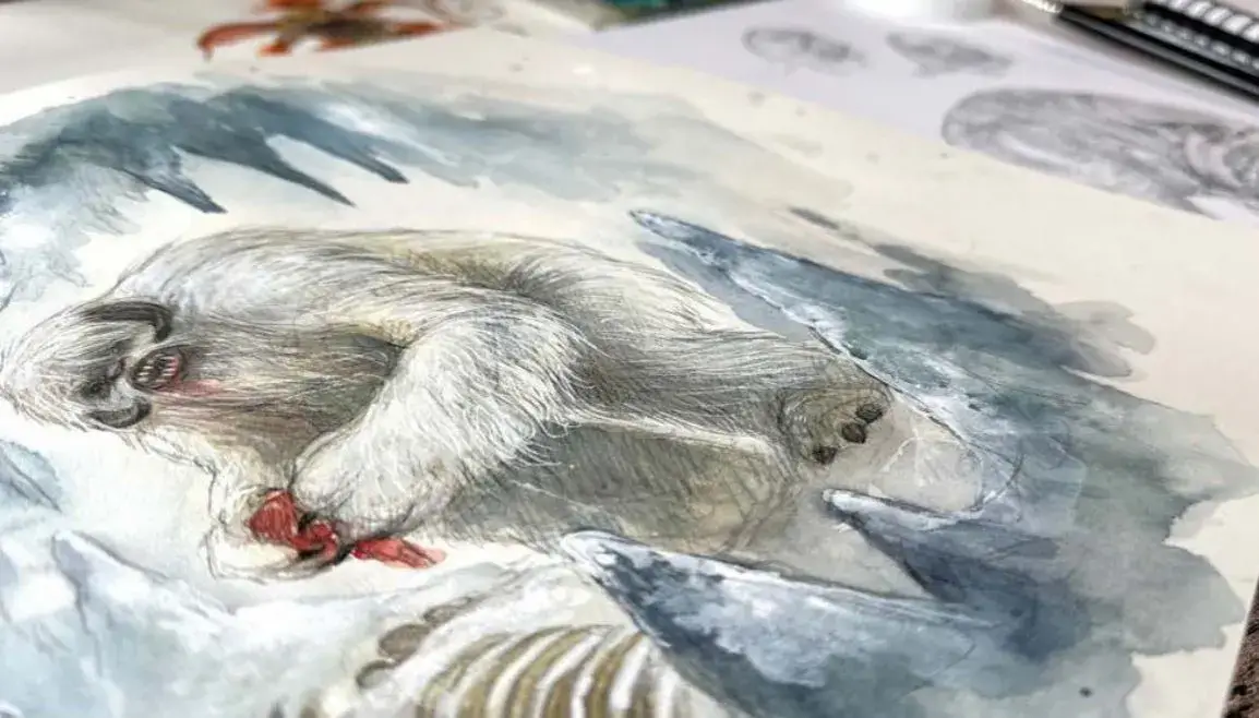 Bozza di disegno di un Wampaper la guida Star Wars Bestiary