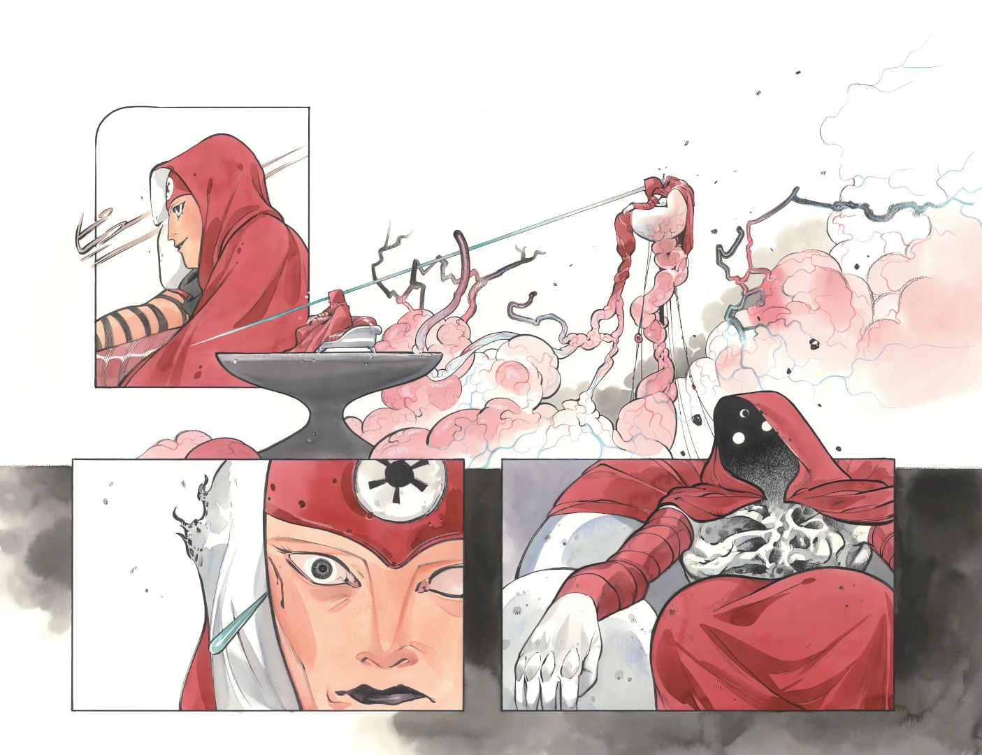 Splash page di Visions - Peach Momoko raffigurante Tata